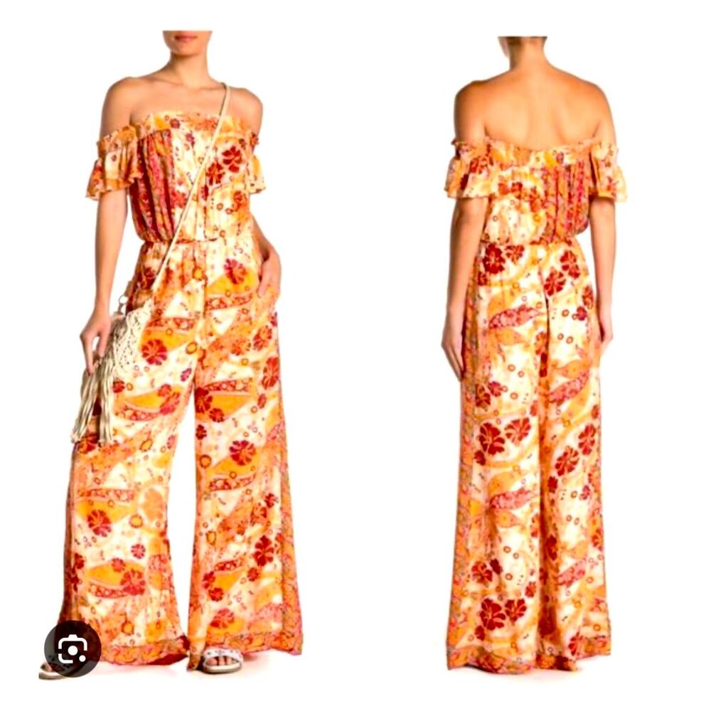 Free People Carmen jumpsuit pants flare leg summer vacation comfy women L
